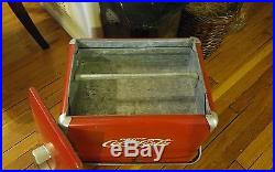 1950s Coca Cola Metal Ice Cooler Progress Refig Co. Louisville Ky Original Tray
