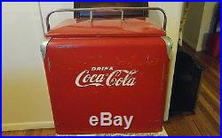 1950s Coca Cola Metal Ice Cooler Progress Refig Co. Louisville Ky Original Tray