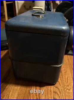 1950s VINTAGE Pathfinder lLARGE METAL Blue CAMP & PICNIC ICE BOX COOLER ICE PIC