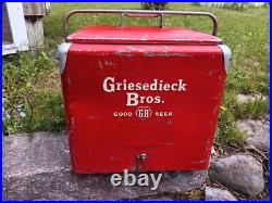 1950s Vintage Griesedieck Bros. Metal Beer Chest Cooler with Tray 1950s Vintage Griesedieck Bros. Metal Beer Chest Cooler with Tray