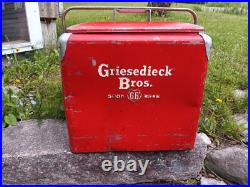 1950s Vintage Griesedieck Bros. Metal Beer Chest Cooler with Tray 1950s Vintage Griesedieck Bros. Metal Beer Chest Cooler with Tray