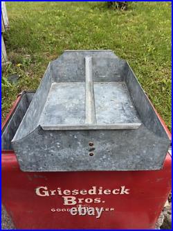 1950s Vintage Griesedieck Bros. Metal Beer Chest Cooler with Tray 1950s Vintage Griesedieck Bros. Metal Beer Chest Cooler with Tray