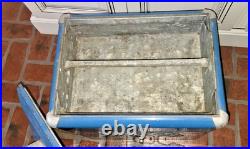 1950s Vintage Pepsi Cola Blue Metal Ice Cooler Refrigerator Chest
