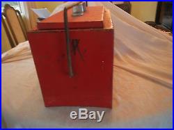 1950s Vintage Soda Cooler Red Metal with White Lettering