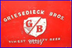 1950s Vtg. Griesedieck Bros. Metal Beer Chest Picnic Cooler withTray Progress KY