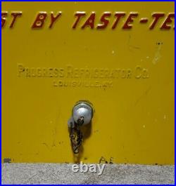 1950s Yellow Royal Crown RC Cola Advertising Metal Cooler with Removable Tray
