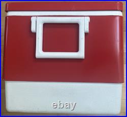 1970's Coleman Large Metal Red Cooler. Great for the outdoors