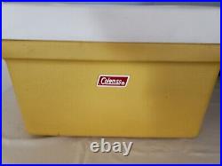 1970's Coleman VTG Mustard Yellow Gold Cooler METAL Handles 22.5x 13x 13.5