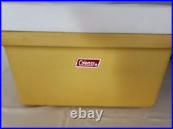 1970's Coleman VTG Mustard Yellow Gold Cooler METAL Handles 22.5x 13x 13.5