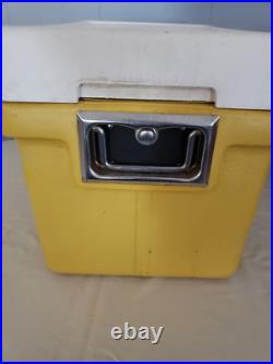 1970's Coleman VTG Mustard Yellow Gold Cooler METAL Handles 22.5x 13x 13.5