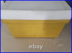 1970's Coleman VTG Mustard Yellow Gold Cooler METAL Handles 22.5x 13x 13.5