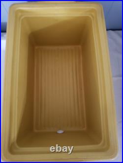 1970's Coleman VTG Mustard Yellow Gold Cooler METAL Handles 22.5x 13x 13.5