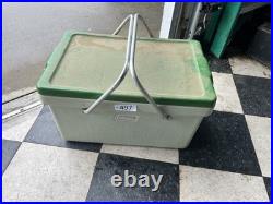 1970's Vintage Coleman Cooler Ice Box Chest Metal Handles Green