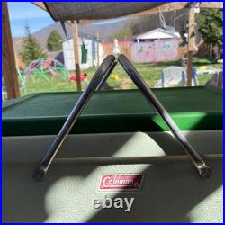 1970's Vintage Coleman Cooler Ice Box Chest Metal Handles Green