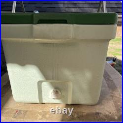 1970's Vintage Coleman Cooler Ice Box Chest Metal Handles Green