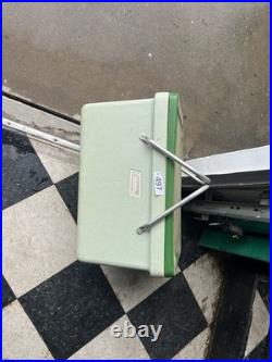 1970's Vintage Coleman Cooler Ice Box Chest Metal Handles Green