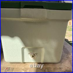 1970's Vintage Coleman Cooler Ice Box Chest Metal Handles Green