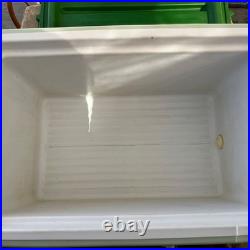 1970's Vintage Coleman Cooler Ice Box Chest Metal Handles Green