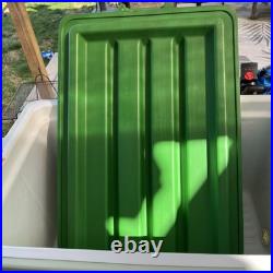 1970's Vintage Coleman Cooler Ice Box Chest Metal Handles Green