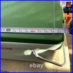 1970's Vintage Coleman Cooler Ice Box Chest Metal Handles Green