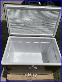 1970s Vintage Coleman BROWN Metal Cooler Ice Chest Box Camping 22x13x16