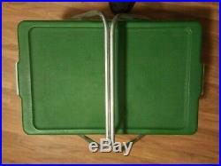1971 Coleman Picnic Style Cooler/Ice Chest Metal Folding Handles Green