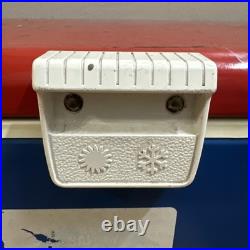 1971 Vintage Thermos Metal Cooler Ice Chest Dual Built-in Bottle Openers Retro