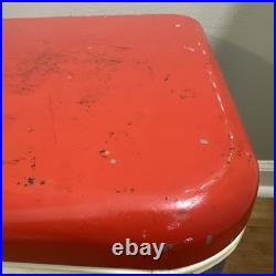 1971 Vintage Thermos Metal Cooler Ice Chest Dual Built-in Bottle Openers Retro