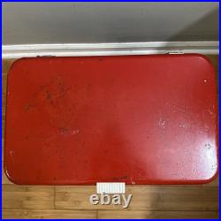 1971 Vintage Thermos Metal Cooler Ice Chest Dual Built-in Bottle Openers Retro