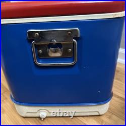 1971 Vintage Thermos Metal Cooler Ice Chest Dual Built-in Bottle Openers Retro