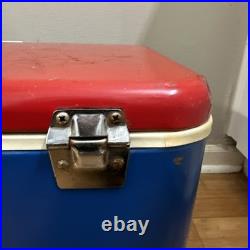 1971 Vintage Thermos Metal Cooler Ice Chest Dual Built-in Bottle Openers Retro