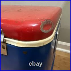 1971 Vintage Thermos Metal Cooler Ice Chest Dual Built-in Bottle Openers Retro