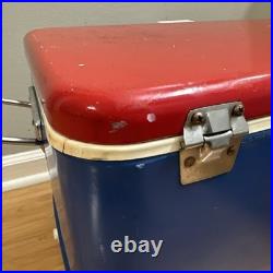 1971 Vintage Thermos Metal Cooler Ice Chest Dual Built-in Bottle Openers Retro