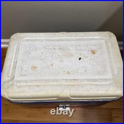 1971 Vintage Thermos Metal Cooler Ice Chest Dual Built-in Bottle Openers Retro