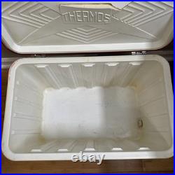 1971 Vintage Thermos Metal Cooler Ice Chest Dual Built-in Bottle Openers Retro