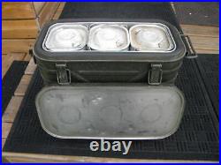 1974 Vtg US Military Wyott Food Cooler 3 Metal Storage Containers Complete