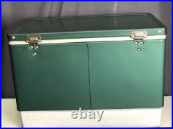 1975 Coleman Green Metal Cooler Chest Vintage Camping 22.5x13.5x16 Made In USA