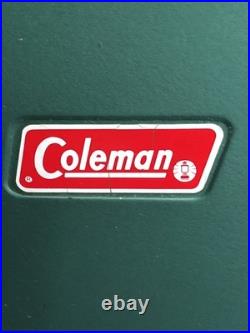 1975 Coleman Green Metal Cooler Chest Vintage Camping 22.5x13.5x16 Made In USA