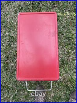 1976 COLEMAN Bicentennial Red White & Blue Cooler 17.5 x13x13 With Handles Vintage