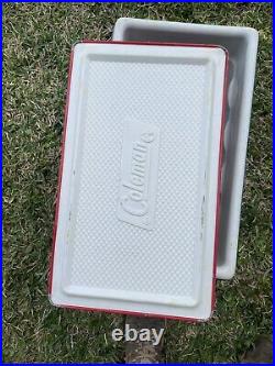 1976 COLEMAN Bicentennial Red White & Blue Cooler 17.5 x13x13 With Handles Vintage