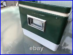 1979 VINTAGE Coleman Green Metal Cooler Camping Ice Chest 22 x 16 x 13 NICE