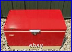 1982 Red Coleman Snow Lite Colossal Cooler, Model 5256 20 Gallon, Original Box