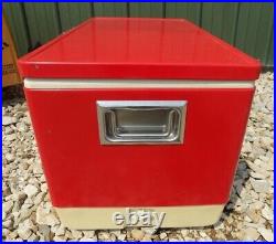 1982 Red Coleman Snow Lite Colossal Cooler, Model 5256 20 Gallon, Original Box