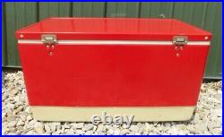 1982 Red Coleman Snow Lite Colossal Cooler, Model 5256 20 Gallon, Original Box