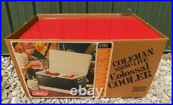 1982 Red Coleman Snow Lite Colossal Cooler, Model 5256 20 Gallon, Original Box