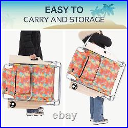 2 Pack Folding Beach Chairs Backpack Portable Lounge Chairs with Backpack Straps
