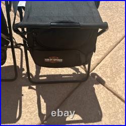 2-Rare Harley Davidson Folding Camp Chairs Cooler Carry Dealer Collectible NWT