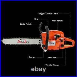 20 52CC Gas Chainsaw EasyStart Wood Cutting tool 2 cycle Power Enginee Logging