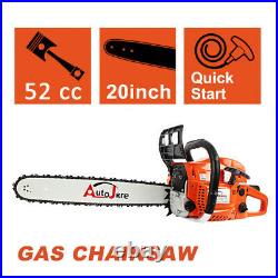 20 52CC Gas Chainsaw Wood Cutting Tool 2 cycle Powerful 2 Stroke Petrol Logging