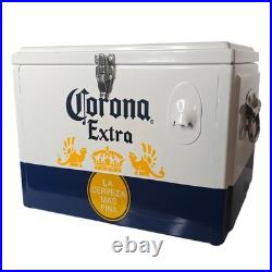 20L Corona Extra Beer Ice Cooler Box, Portable Metal Ice Chest for Camping Beach
